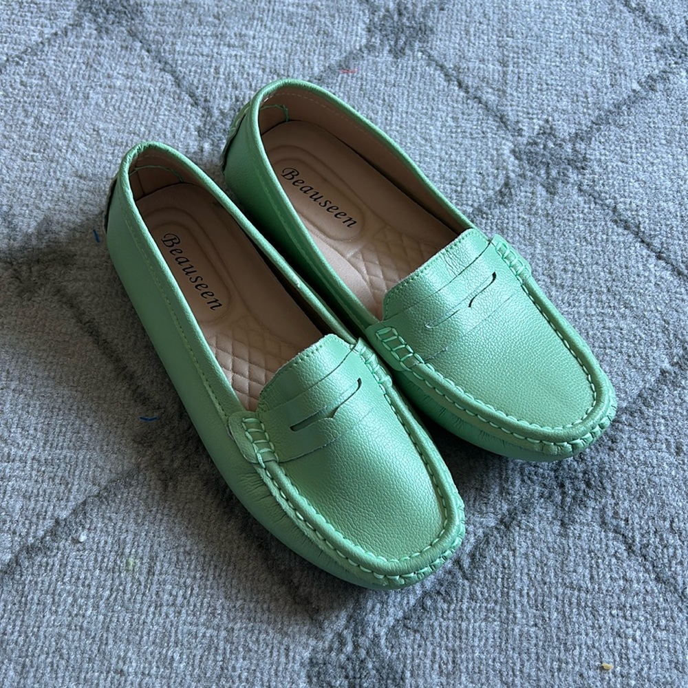 Beauseen Green Driving Loafers